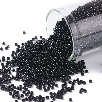 TOHO Round Seed Beads, Japanese Seed Beads, (49) Opaque Jet, 11/0, 2.2mm, Hole: 0.8mm, about 50000pcs/pound