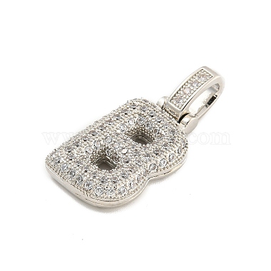 Brass Micro Pave Clear Cubic Zirconia Pendants(KK-B099-01P-B)-2