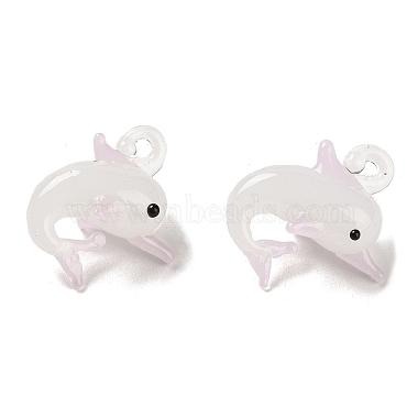 Pink Dolphin Lampwork Pendants