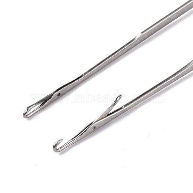 Платина тон пластиковой ручкой железа вязальные крючки игл(TOOL-R093-01)-2