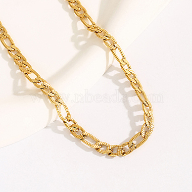 Stainless Steel Figaro Chain Necklace for Women(XQ5434)-2