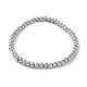 316 Surgical Stainless Steel Round Beaded Stretch Bracelets(BJEW-M305-01B-P)-1