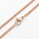 Unisex Casual Style 304 Stainless Steel Curb Chain Necklaces(STAS-O037-54RG)-1