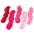 5 Bundles 5 Colors Pink Theme Acrylic Fiber Yarn, for Weaving, Knitting & Crochet, Mixed Color, 2.2mm, 1 bundle/color, about 76.55 Yards(70m)/Set(OCOR-TA0003-18B)
