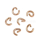 304 Stainless Steel Open Jump Rings, Ion Plating(IP), Rose Gold, 5x1mm, Inner Diameter: 3.5mm, 18 Gauge(STAS-M235-02F-RG)