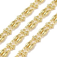 Rack Plating Brass Oval Link Chains, Soldered, with Spool, Cadmium Free & Lead Free, Real 18K Gold Plated, 10x3x2mm, 5.5x8mm(CHC-C005-07G)