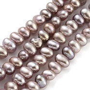 Natural Cultured Freshwater Pearl Beads Strands, Potato, Rosy Brown, 3.8~4.2mm, Hole: 0.6mm, about 43pcs/strand, 6.50 inch(16.5cm)(PEAR-C003-08D)