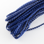 Braided Imitation Leather Cords, Herringbone Bracelet Findings, Dark Blue, 5x2mm, about 109.36 yards(100m)/bundle(LC-S002-5mm-07)