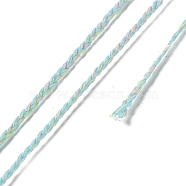 20M Polycotton Braided Cord, Flat, for DIY Jewelry Making, Pale Turquoise, 2x0.7mm, about 21.87 Yards(20m)/Roll(OCOR-G015-03A-11)