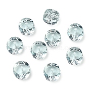 K9 Glass Imitation Austrian Crystal Beads, Faceted, Flat Round, Aquamarine, 12x8mm, Hole: 1mm(GLAA-D014-04)