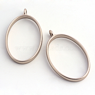 Matte Style Rack Plating Alloy Oval Open Back Bezel Pendants, For DIY UV Resin, Epoxy Resin, Pressed Flower Jewelry, Cadmium Free & Nickel Free & Lead Free, Coffee Golden, 39x23.8x3.5mm, Hole: 2.8mm, Inner Diameter: 31.2x20.8mm(PALLOY-S047-26A-FF)