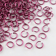 Aluminum Wire Open Jump Rings, Crimson, 20 Gauge, 6x0.8mm, Inner Diameter: 5mm, about 2150pcs/50g(X-ALUM-R005-0.8x6-03)