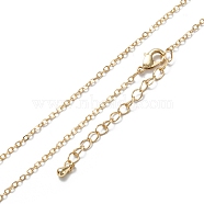 Brass Cable Chain Necklaces, Long-Lasting Plated, Real 18K Gold Plated, 16.34 inch(41.5cm)(NJEW-K123-05G)