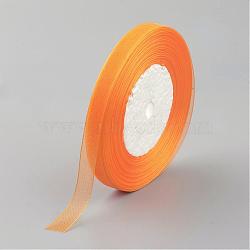 Organza Ribbon, Orange, 3/8 inch(10mm), 50yards/roll(45.72m/roll), 10rolls/group, 500yards/group(457.2m/group)(RS10mmY016)