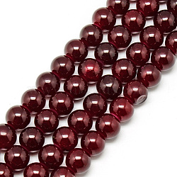 Baking Painted Crackle Glass Beads Strands, Round, Dark Red, 8mm, Hole: 1.3~1.6mm, about 100pcs/strand, 31.4 inch(X-DGLA-Q023-8mm-YS32)