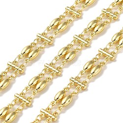 Rack Plating Brass Oval Link Chains, Soldered, with Spool, Cadmium Free & Lead Free, Real 18K Gold Plated, 10x3x2mm, 5.5x8mm(CHC-C005-07G)