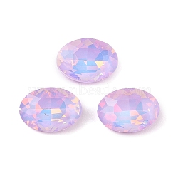 Glass Cabochons, Faceted, Oval, Lilac, 14x10x5mm, 36pcs/set(GLAA-N0028-06F)