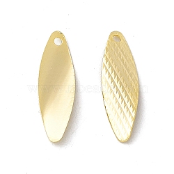 Brass Pendants, Cadmium Free & Lead Free, Horse Eye Charm, Real 24K Gold Plated, 17.5x5x1mm, Hole: 1mm(KK-A172-39G)