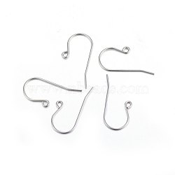 Tarnish Resistant 316 Stainless Steel Earring Hooks, Ear Wire, with Horizontal Loop, Stainless Steel Color, 16x27x0.8mm, Hole: 2mm, 20 Gauge, Pin: 0.8mm(STAS-P210-20P)