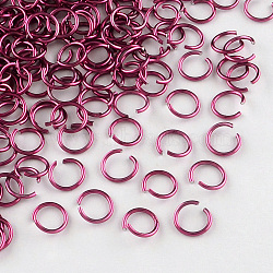 Aluminum Wire Open Jump Rings, Crimson, 20 Gauge, 6x0.8mm, Inner Diameter: 5mm, about 2150pcs/50g(X-ALUM-R005-0.8x6-03)