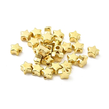 CCB Plastic Beads, Star, Golden, 5.5x6x3mm, Hole: 1.5mm