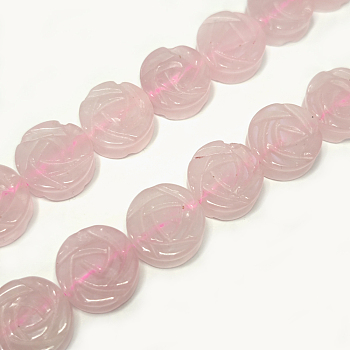 Natural Rose Quartz Beads Strands, Rose, 14x6mm, Hole: 1.2mm, about 28pcs/strand, 15.16''(38.5cm)