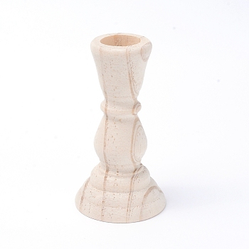 Natural Wood Candle Holders, for Wedding Party Birthday Holiday Decoration, Old Lace, 5.6x10.55cm