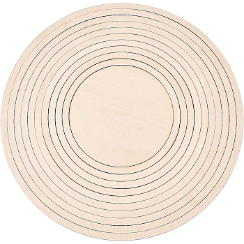 Unfinished Basswood Round Shapes Set, for Custom Ceramic Appliance, BurlyWood, 35x0.5cm