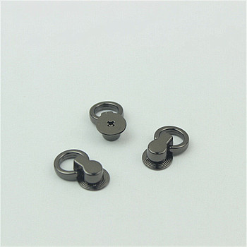 Zinc Alloy Side Clip Buckles Nail Rivet Connector Clasp, with O Ring, for Bag Hanger, Gunmetal, 19x12x5.5mm