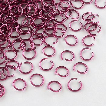 Aluminum Wire Open Jump Rings, Crimson, 20 Gauge, 6x0.8mm, Inner Diameter: 5mm, about 2150pcs/50g