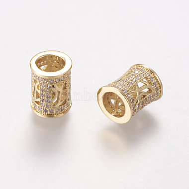Brass Cubic Zirconia European Beads(X-ZIRC-F001-76G)-2