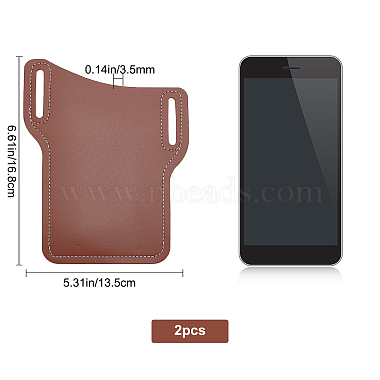 2Pcs PU Leather Mobile Phone Belt Pouch(AJEW-GF0005-26B)-2