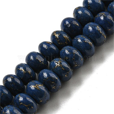 Midnight Blue Rondelle Synthetic Turquoise Beads