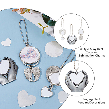 3 Style Alloy Heat Transfer Sublimation Hanging Blank Pendant Decorations(HJEW-FH0001-56)-6