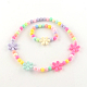 Fleur pendentifs acrylique et ensembles de bijoux stretch bracelets(SJEW-R048-05)-2