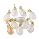 Natural White Agate Teardrop Pendant Decorations(G-R489-12G)-1
