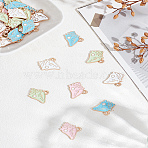 40Pcs 4 Colors Alloy Enamel Pendants, Light Gold, Cadmium Free & Lead Free, Shell Shape Charm, Mixed Color, 15x18x1mm, Hole: 1.5mm, 10pcs/color(ENAM-LP0001-89)