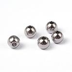 Tarnish Resistant Round 202 Stainless Steel Beads, Stainless Steel Color, 5x4.5mm, Hole: 1.5mm(STAS-O091-A-04P)