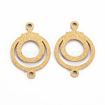 201 Stainless Steel Link Connectors, Textured, Laser Cut, Moon, Golden, 22.5x15.5x1mm, Hole: 1.6mm(STAS-Q240-019G)