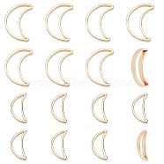 32Pcs 2 Style Brass & Alloy Linking Rings, Moon, Real 14K Gold Plated, 8~10x4~6.5x1mm, Inner Diameter: 6.3~8.5x2mm, 16pcs/style(FIND-BC0005-02)