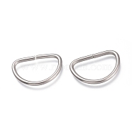 304 Stainless Steel D Rings, Buckle Clasps, For Webbing, Strapping Bags, Garment Accessories, Stainless Steel Color, 24x16.5x2mm, Inner Diameter: 13x20mm(STAS-F262-01)