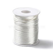 45M Polyester Cord, Satin Rattail Cord, for DIY Chinese Knot Making, White, 1.5mm, about 49.21 Yards(45m)/pc(OCOR-Z004-01A)