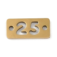 304 Stainless Steel Connector Charms, Laser Cut, Hollow Number 25 Links, Golden, 7x15x1.2mm, Hole: 1.5mm(STAS-L279-020G)