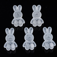 Frosted Acrylic Beads, Rabbit, Clear, 24.5x14.5x11mm, Hole: 2.5mm, about 300pcs/500g(MACR-S373-50K-A)