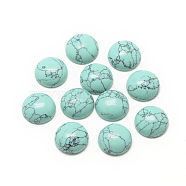 Synthetic Turquoise Cabochons, Dyed, Half Round/Dome, 12x5mm(G-R416-12mm-44)