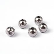 Round 202 Stainless Steel Beads, Stainless Steel Color, 5x4.5mm, Hole: 1.5mm(STAS-O091-A-04P)