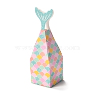 Paper Candy Boxes, Jewelry Candy Wedding Party Gift Packaging Boxes, Rectangle with Fishtail Shape, Light Sky Blue, 5x5x16cm(CON-B005-10B)