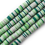 Handmade Polymer Clay Beads Strands, for DIY Jewelry Crafts Supplies, Heishi Beads, Disc/Flat Round, Dark Sea Green, 8x1mm, Hole: 2mm, about 350pcs/strand, 15.75''(40cm)(CLAY-R089-8mm-T011)