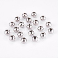 202 Stainless Steel Rondelle Spacer Beads, Stainless Steel Color, 6x5mm, Hole: 2mm(STAS-F094-06B-P)