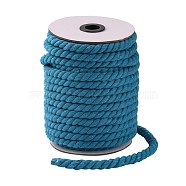 3-Ply Macrame Cotton Cord, Twisted Cotton Rope, for Wall Hanging, Plant Hangers, Crafts and Wedding Decorations, Dodger Blue, 12mm, about 21.87~24.05 yards(20~22m)/roll(OCOR-L039-F08)